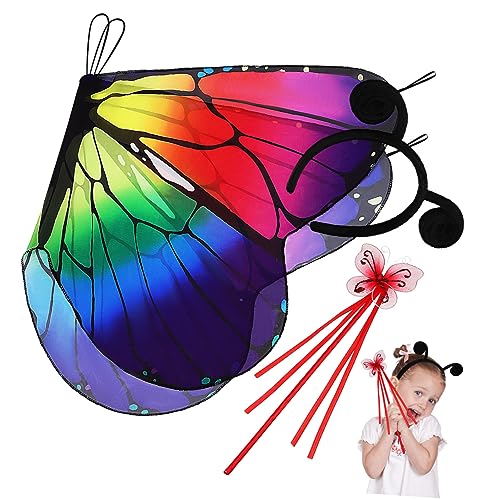 UKCOCO 1Satz Halloween Schmetterlingsflügel Umhang mit Stirnband Realistisches Kostümzubehör für Bequemes Mehrere Farben Langlebig Cosplay von UKCOCO