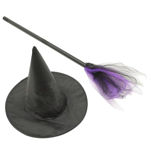 UKCOCO 1Satz Hexen Kostümset mit Abnehmbarem Besen und Stilvollem Hut für Halloween Partys Magischen Requisiten Cosplay und Festliche Anlässe UKCOCO 1Satz Hexen Kostümset mit Abnehmbarem Besen und Stilvollem Hut für Halloween Partys Magischen Requisiten Cosplay und Festliche Anlässe von UKCOCO