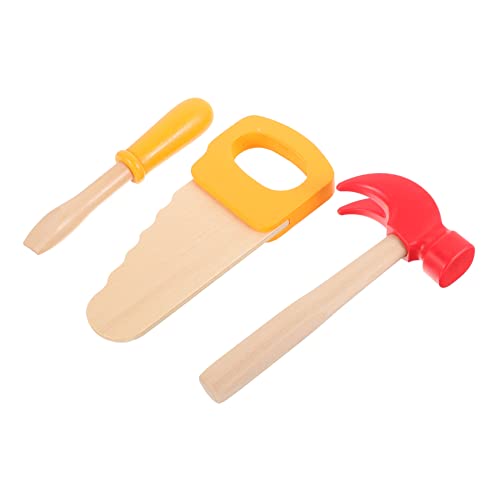 UKCOCO 1Satz Holzspielzeug Werkzeugset für Teiliges Set mit Holzhammer Schraubendreher und Säge Kreatives Simulationsspielzeug Praktischen Fähigkeiten und Interaktivem von UKCOCO