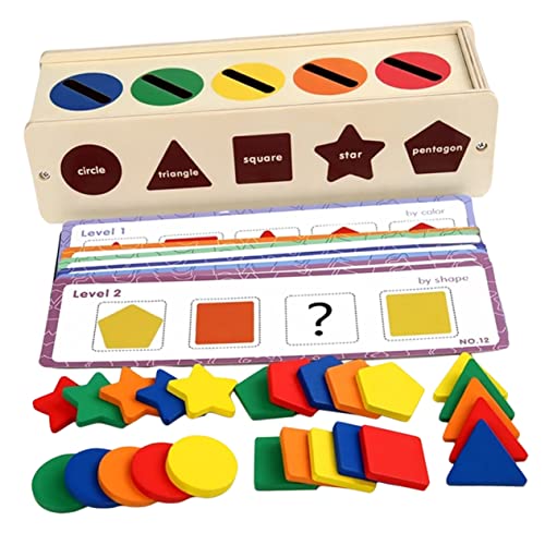 UKCOCO 1Satz Holzspielzeug für Kompakter Formsortierer Sensorisches Hand Auge Koordination Farbenfrohe Stabile Bauklötze für Kleinkinder von UKCOCO