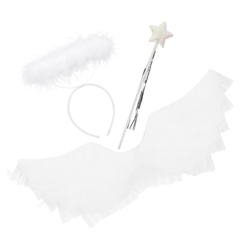 UKCOCO 1Satz Kostüm für Teiliges mit Engelsflügeln Heiligenschein für Halloween Karneval Cosplay Requisite für Fotos Aufführungen von UKCOCO