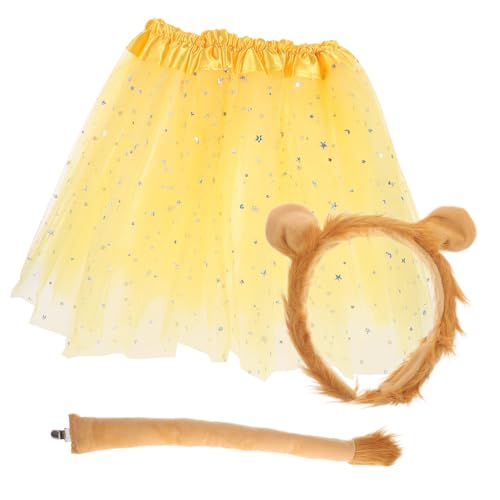 UKCOCO 1Satz Löwenkostüm für Flauschiges Stirnband Tutu Rock für Halloween Karneval und Cosplay Leicht und Bequem Foto Requisiten von UKCOCO