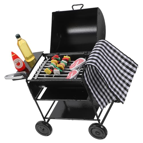 UKCOCO 1Satz Mini Grill Modell Realistisches Puppenhaus Zubehör für Kreative Spielwelten Robust und Stabil für Mini Häuser und Miniaturgärten Ergänzung für Lebendige von UKCOCO