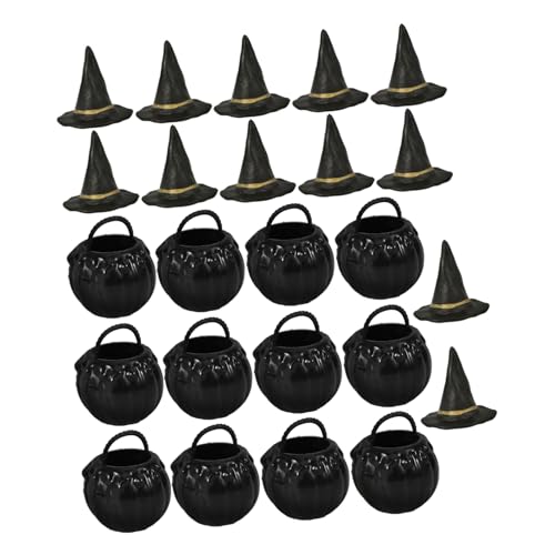 UKCOCO 1Satz Mini Hexenhut und Mini Kunststoffkessel Teiliges Halloween Dekorationsset für Puppenhäuser DIY Projekt für Halloween Partys Kreative Kunsthandwerk Dekorationen UKCOCO 1Satz Mini Hexenhut und Mini Kunststoffkessel Teiliges Halloween Dekorationsset für Puppenhäuser DIY Projekt für Halloween Partys Kreative Kunsthandwerk Dekorationen von UKCOCO