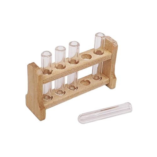 UKCOCO 1Satz Mini Toy House Reagenzglas Halter mit Holzregal für Labor Szenen und Fotografie Realistische Dekoration für Puppenhaus und Sammler UKCOCO 1Satz Mini Toy House Reagenzglas Halter mit Holzregal für Labor Szenen und Fotografie Realistische Dekoration für Puppenhaus und Sammler von UKCOCO