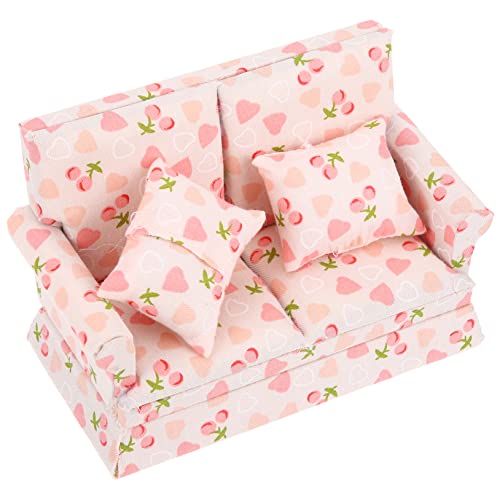 UKCOCO 1Satz Miniatursofa Puppenhaus Möbelset Maßstab Design mit Herz und Kirschmuster für Fantasie und Kreativität Bequeme UKCOCO 1Satz Miniatursofa Puppenhaus Möbelset Maßstab Design mit Herz und Kirschmuster für Fantasie und Kreativität Bequeme von UKCOCO
