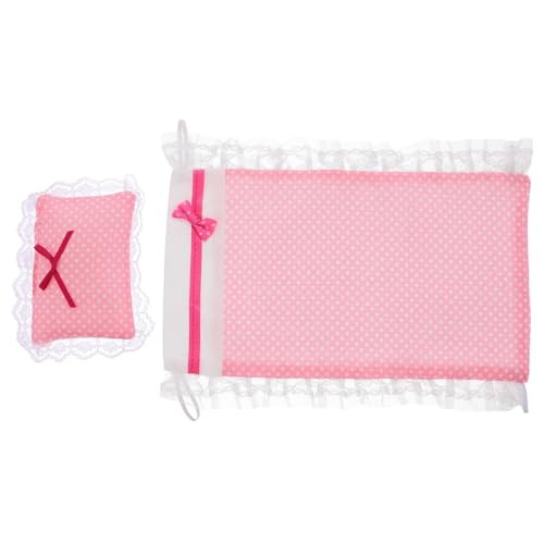 UKCOCO 1Satz Puppenhaus Bettwäsche Set mit Kissen und Puppenzubehör für Schlafzimmer Dekoration Langlebig und Gefertigt für Puppenbett Accessoires von UKCOCO