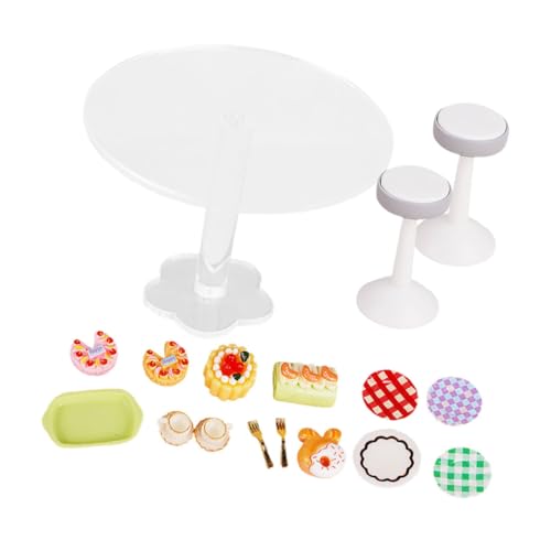 UKCOCO 1Satz Puppenhaus Zubehör Handgefertigtes Acryl Esszimmer Modell mit Realistischen Kuchen und Desserts für Kreatives und Dekorative Verwendung im Kinderzimmer oder Büro von UKCOCO