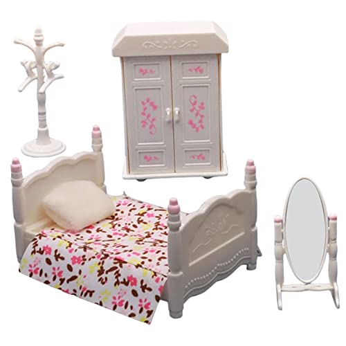 UKCOCO 1Satz Schlafzimmer Realistische Puppenmöbel für Puppenhäuser und Kreative Spielwelten Robust und Farbenfroh zum Dekorieren von UKCOCO