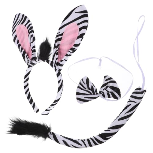 UKCOCO 1Satz Zebra Kostüm mit Haarreifen und Fliege Teiliges Accessoire für Halloween Karneval und Tierkostümpartys für Erwachsene UKCOCO 1Satz Zebra Kostüm mit Haarreifen und Fliege Teiliges Accessoire für Halloween Karneval und Tierkostümpartys für Erwachsene von UKCOCO
