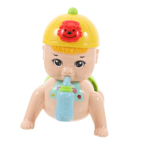 UKCOCO 1Stück Kriechende Babyspielzeugpuppe mit Musik und Lichtern Elektrisches für Junge Mädchen Fördert Motorische Fähigkeiten und Sensorisches ohne Batterie Gelb von UKCOCO
