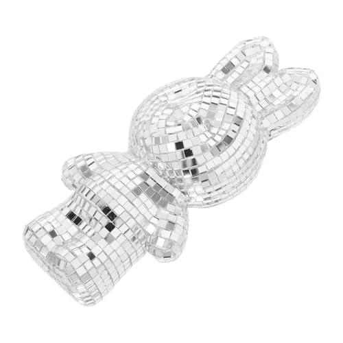 UKCOCO 1stück Reflektierender Silberkaninchen-Disco- Handgefertigte - -osterdekoration Für Partys Für Hochzeiten Und Frühlingsfeste von UKCOCO