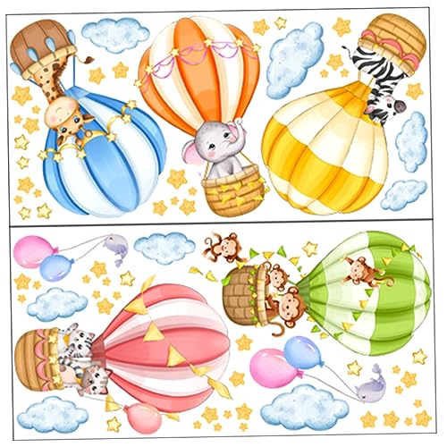 UKCOCO 2 Blätter Kinderzimmer Wandtattoo Heißluftballon und Tiere Selbstklebend Abziehbar PVC Wandaufkleber mit Lebendigen Farben Dekorative Wandgestaltung für Jungen und Mädchen UKCOCO 2 Blätter Kinderzimmer Wandtattoo Heißluftballon und Tiere Selbstklebend Abziehbar PVC Wandaufkleber mit Lebendigen Farben Dekorative Wandgestaltung für Jungen und Mädchen von UKCOCO