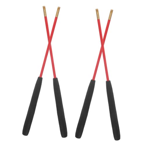 UKCOCO 2 Paare Chinesische Diabolo Sticks mit Robustem Fiberglasstab Rutschfestem Griff und Kupferkopf Lange Jonglierstäbe mit Praktischem Fadenloch für Präzise Tricks und Kontrolliertes von UKCOCO