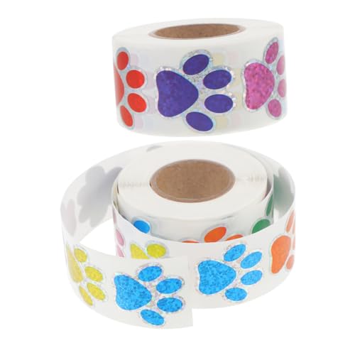 UKCOCO 2 Rollen Aufkleber in Tierpfotenform, Bunte Hundefußabdrücke, Selbstklebende Etiketten, Glitzerausschnitte Zum Basteln, Umschläge, Anreizdiagramme, Kinder, DIY-partyzubehör UKCOCO 2 Rollen Aufkleber in Tierpfotenform, Bunte Hundefußabdrücke, Selbstklebende Etiketten, Glitzerausschnitte Zum Basteln, Umschläge, Anreizdiagramme, Kinder, DIY-partyzubehör von UKCOCO
