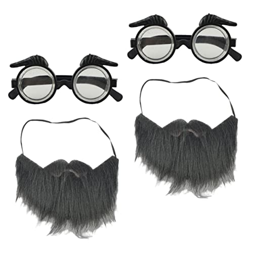 UKCOCO 2 Satz Gefälschte Brillen Kostüm Accessoires für Männer Lustiger Schnurrbart Brillen Party Dekoration Kompaktes Design für Cosplay Feiern von UKCOCO