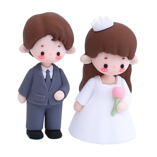 UKCOCO 2 Stück Brautpaar Cake Topper Teilig Detaillierte Hochzeitstorten Deko Figuren aus Weichem Material Langlebiges Andenken für Hochzeit Verlobung Vielseitige Romantische Tischdeko von UKCOCO