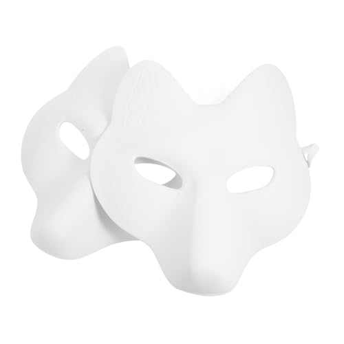 UKCOCO 2 Stück Diy Tiermaske für Erwachsene Weiße Halloween Maske zum Bemalen Partydekoration für Halloween Karneval und Kostümfeiern von UKCOCO