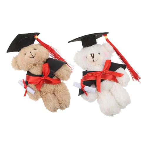 UKCOCO 2 Stück Dr. Bärenpuppe Mini favorisieren ausgestopft Abschluss vorhanden Grad Abschlussgeschenk Absolvent Stofftier Abschluss Stofftiere Abschlussspielzeug Plüsch von UKCOCO