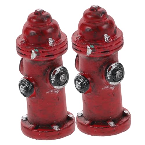 UKCOCO 2 Stück Feuerlöscher-Modell Hydranten Puppenhaus-Feuerwehrspielzeug Miniatur-Feuerhydrant für Puppenhaus Mini-Feuerhydrant Hydranten für Puppenhäuser Harz von UKCOCO