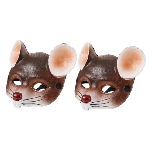 UKCOCO 2 Stück Halloween Rattenmasken für Erwachsene und PU Schaumstoff Tierkopf Karneval Cosplay Gesichtsmaske Leicht und für Kostümpartys von UKCOCO