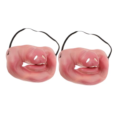 UKCOCO 2 Stück Halloween Schweinenase Maske mit Gummiband Lustige Halbgesichtsmaske für Kostümpartys Karneval und Halloween Events Tierkostüm Zubehör von UKCOCO