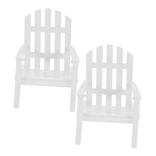 UKCOCO 2 Stück Holzstuhlmodell winzige Möbel Kuchentopper Mini-Gartenbank Dollhouse Chair Mini-Sonnenstuhl Kuchendekoration zum Thema Strand Miniaturpuppenhausmöbel hölzern Weiß UKCOCO 2 Stück Holzstuhlmodell winzige Möbel Kuchentopper Mini-Gartenbank Dollhouse Chair Mini-Sonnenstuhl Kuchendekoration zum Thema Strand Miniaturpuppenhausmöbel hölzern Weiß von UKCOCO