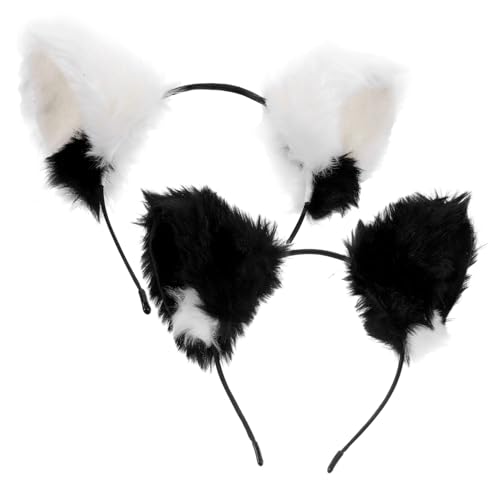 UKCOCO 2 Stück Katzenohren Haarreif Leichtes Stirnband mit Niedlichem Katzenohren Design für Halloween Karneval Cosplay und Partyzubehör für Damen und Mädchen von UKCOCO