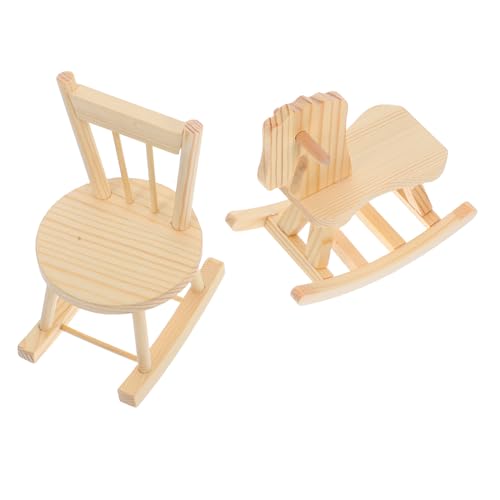 UKCOCO 2 Stück Kindertrojaner Miniatur -Schaukelstuhl Holzpuppenhausmöbel Dollhouse -Schaukelstuhl Beige UKCOCO 2 Stück Kindertrojaner Miniatur -Schaukelstuhl Holzpuppenhausmöbel Dollhouse -Schaukelstuhl Beige von UKCOCO