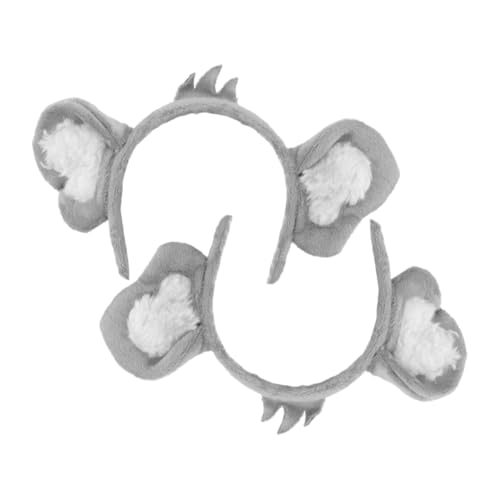 UKCOCO 2 Stück Koala-stirnband Stirnbänder Für Zootiere Spa-stirnband-tier Zoo-gastgeschenke Ohr Stirnband Ohrenstirnband Stirnbänder Mit Tierohren Grau Plüsch von UKCOCO