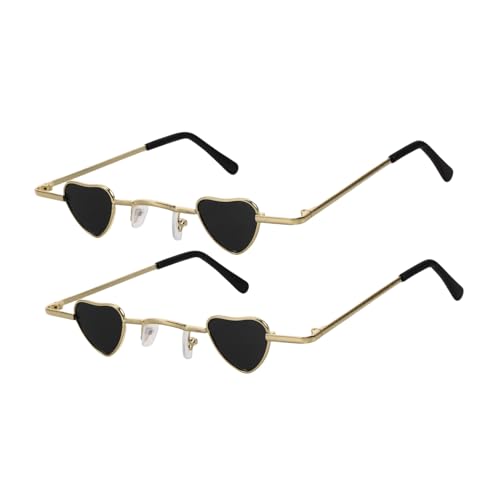 UKCOCO 2 Stück Liebe Sonnenbrillen mit kleinem Rahmen winzige Sonnenbrille lustige Augapfel-Sonnenbrille kleine runde sonnenbrille Kinderherz-Sonnenbrille Fliege-Sonnenbrille Stk Schwarz UKCOCO 2 Stück Liebe Sonnenbrillen mit kleinem Rahmen winzige Sonnenbrille lustige Augapfel-Sonnenbrille kleine runde sonnenbrille Kinderherz-Sonnenbrille Fliege-Sonnenbrille Stk Schwarz von UKCOCO