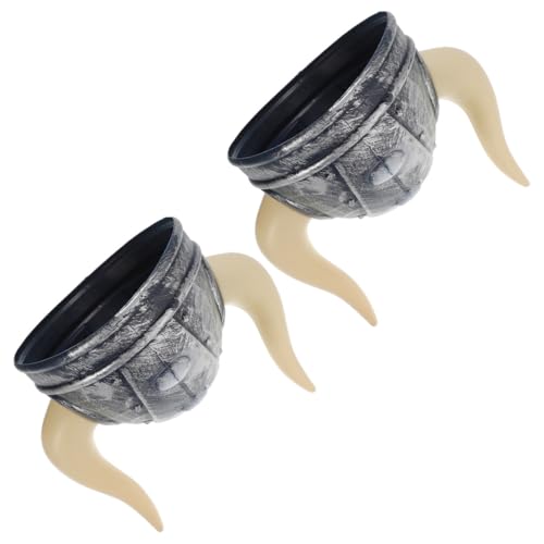 UKCOCO 2 Stück Ox Horn Hut Cosplay Kostüm Halloween Party Hut Ornament Leichtes Kunststoff Requisite für Fasching Karneval Verkleidung von UKCOCO