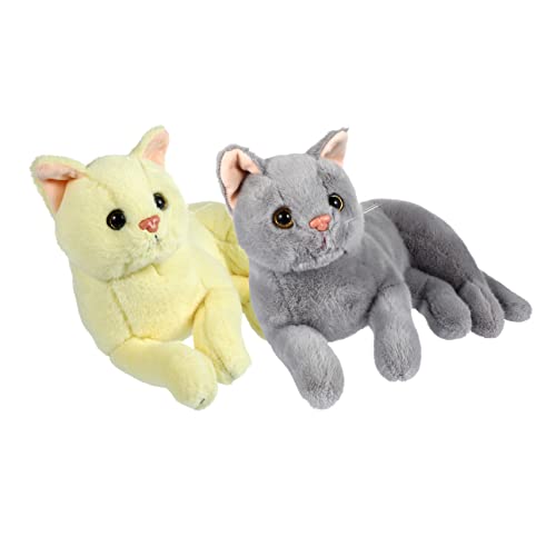 UKCOCO 2 Stück Plüschtier Cartoon cat Dekoration Schlafzimmer weinachtsgeschenk Toy Katze Kuscheltier realistische Katze Plüschkatzenpuppenspielzeug Katze Stofftier PP Baumwolle von UKCOCO