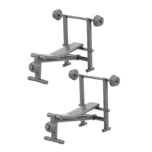 UKCOCO 2 Stück Realistisches Gewichtsbänke und Hanteln für Puppenhaus Dekoration für Miniature Gym und Indoor Mikro Szenen Gestaltung von UKCOCO