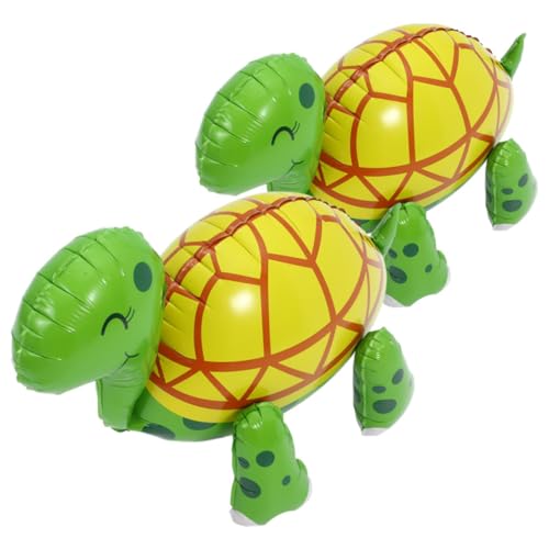 UKCOCO 2 Stück Schildkrötenballon Folienballon Tierballons Dekoration Süße Luftballons Meeresschildkröten-ballon Aufblasbare Tiere -partyballon Geburtstagsballon Aluminiumfolie von UKCOCO