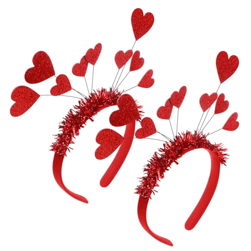 UKCOCO 2 Stück Teiliges Herz Haarreife für Mädchen Valentinstag Haarschmuck Leicht und Zart Party Kopfschmuck mit Liebevollen Herzmotiven für Festliche Anlässe von UKCOCO