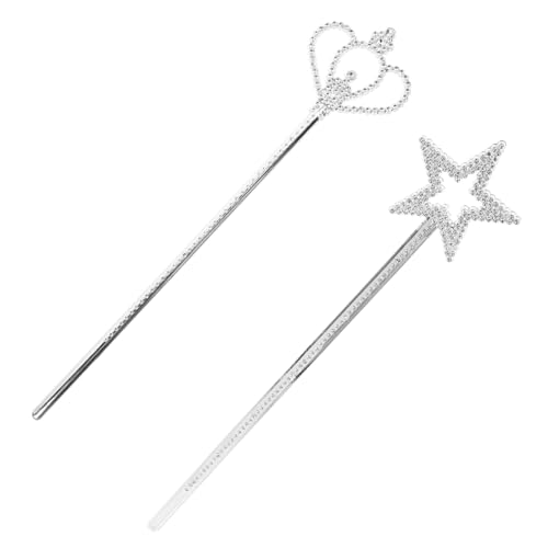 UKCOCO 2 Stück Versilberter Sternstab Kronenstab Prinzessinnen Rollenspielstab Fee Metallischer Stern Für Glitzerstab Pilzstab Leuchtstäbe Großpackung Silberstab UKCOCO 2 Stück Versilberter Sternstab Kronenstab Prinzessinnen Rollenspielstab Fee Metallischer Stern Für Glitzerstab Pilzstab Leuchtstäbe Großpackung Silberstab von UKCOCO