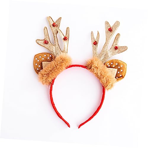 UKCOCO 2 Stück Weihnachtlicher Rentier Geweih Haarreif Teilig Leichtes Hautfreundliches Xmas Stirnband für Damen Rutschfestes Party Kostümaccessoire für Festliche Anlässe und Fotospaß von UKCOCO