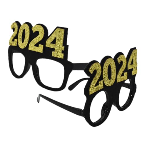 UKCOCO 2 Stück Zahlen Partybrille Leichte Silhouetten Brillen für Silvester Abschlussfeier und Kreative Fotos Unisex Bequeme Auffällige Farbgestaltung von UKCOCO