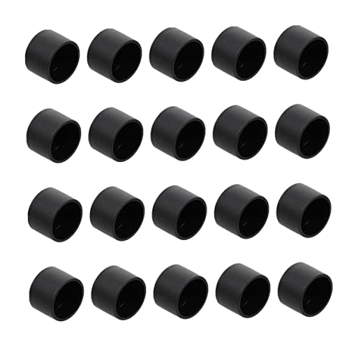 UKCOCO 20 Stück Kappe der Fußballmaschine Tischfußball-Caps Endkappen für Fußballtische Foosball -Tischersatzstange Rohr Endkappe Zubehör für Tischkicker Plastik Black von UKCOCO