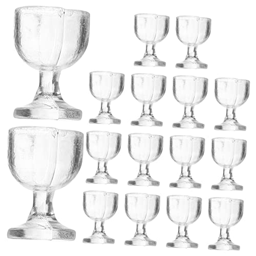 UKCOCO 20 Stück Teiliges Mini Weingläser Puppenhaus Küchen Zubehör Miniatur Rotweingläser Transparent Mini Becher für Kreative Rollenspiele und Dekoration von UKCOCO