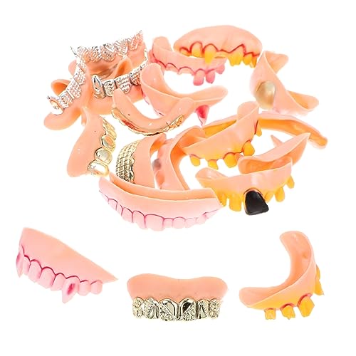 UKCOCO 20Stücke Teiliges Cosplay Zahnersatz für Halloween Lustige Vampirzähne und Zombiegebiss Requisiten Hochwertige Langlebige Halloween Kostümzähne für Gruselige Partys und Kreative von UKCOCO