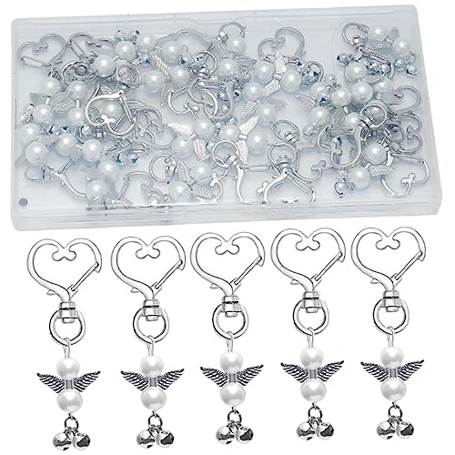 UKCOCO 22Stücke Teiliges DIY Schlüsselanhänger mit Design Handgemachte Herz Glocken Schlüsselringe für Hochzeiten und Geburtstagsfeiern Weißer Verpackung für Kreative von UKCOCO