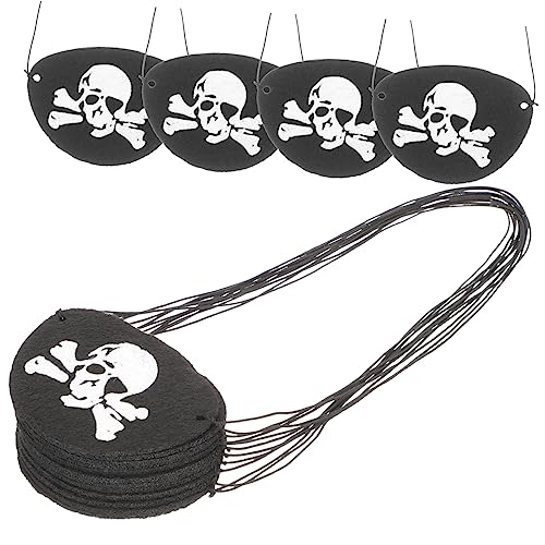 UKCOCO 24 Stück Teiliges Halloween Skull Augenklappe aus Filz Kreative Piraten Augenmaske mit Langlebiges Cosplay Foto Requisiten Zubehör für Karneval und Maskerade von UKCOCO