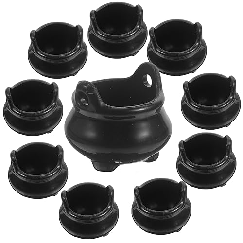 UKCOCO 24Stücke Mini Mikrolandschaft Hexen Kessel Deko für Halloween Plastikkesseldekoration für Puppenhaus und Party für Kreative DIY Projekte und Festliche Anlässe von UKCOCO