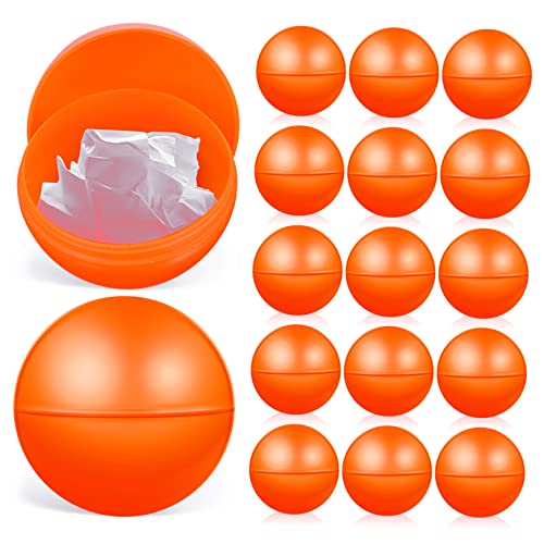 UKCOCO 25Stücke Lotteriekugeln Wiederverwendbare Hohle Orangefarbene Bälle für Tombola und Spielabende Glatte Oberfläche für Feierlichkeiten und Events von UKCOCO