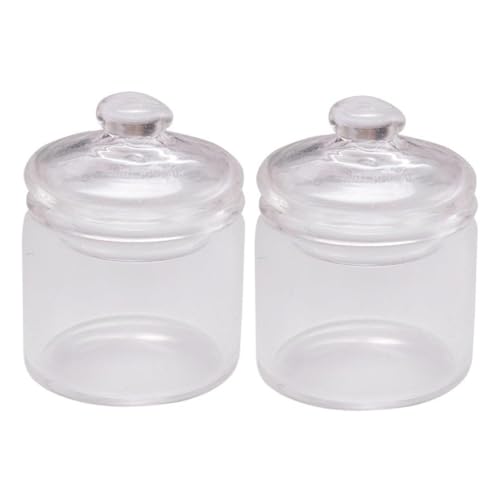UKCOCO 2Stücke Glasfläschchen für Puppenhausdekor Kleine Glasgefäße mit Deckel für Landschaften und Wohnkultur für Realistische Gestaltung von Mini Häusern UKCOCO 2Stücke Glasfläschchen für Puppenhausdekor Kleine Glasgefäße mit Deckel für Landschaften und Wohnkultur für Realistische Gestaltung von Mini Häusern von UKCOCO