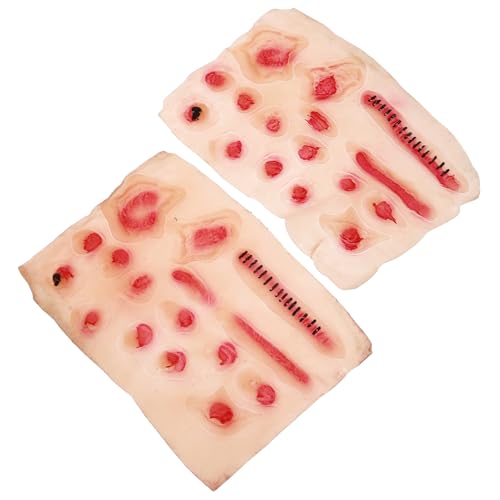 UKCOCO 2Stücke Halloween Narben Aufkleber Temporäre Tattoos für Grusel Events und Einfach Anzubringen für Cosplay und Partys von UKCOCO
