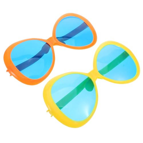 UKCOCO 2Stücke Jumbo Sonnenbrillen Große Kunststoffbrillen im Hawaii Stil Riesige Sonnenbrillen für Strandpartys Lustige Foto Requisiten und Sommerfestlichkeiten von UKCOCO