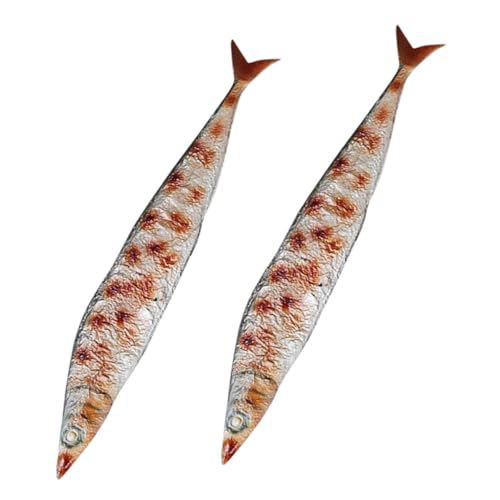 UKCOCO 2Stücke Künstliche Grillfisch Modelle Realistische Meeresfrüchte Dekoration für Lebensmittelpräsentation für Puppenküche und Fotografie für Unterricht und Kreative von UKCOCO
